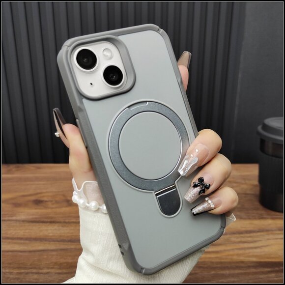 Gray Rugged MagSafe Ring Stand Case - Picture 3 of 3